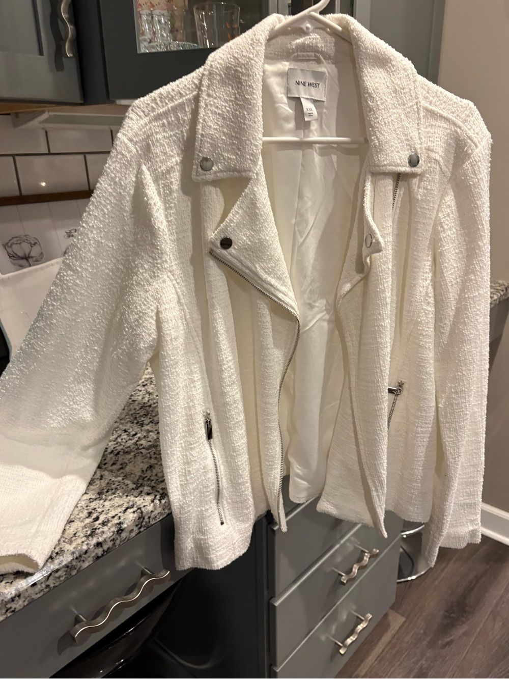 Nine West Women's White Textured Jacket
